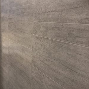 Beige Large Staggered Tile Decor - PVC Wet Wall Panel 2400 x 370 x 8mm